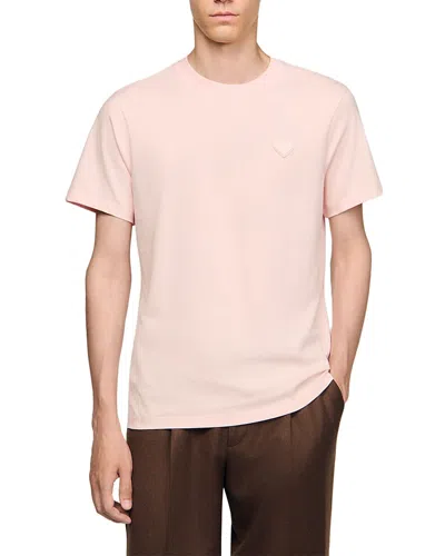 Sandro Tee With Heart Patch In Pink