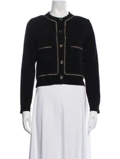 Pre-owned Sandro Terry Cloth Jacket In Black