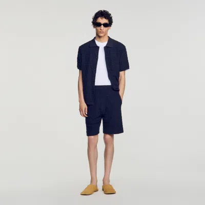 Sandro Terry Cloth Shorts In Blue