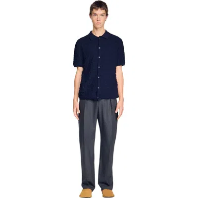 Sandro Terry Knit Shirt In Multi