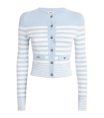 Sandro Terry-knit Striped Cardigan In Multi