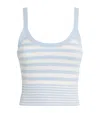 Sandro Bordeaux Striped Knit Tank Top In Blue