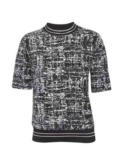 Pre-owned Sandro Textured Cotton Knit Top In Black