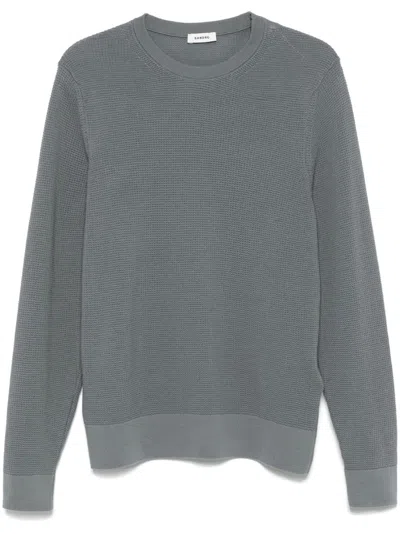 Sandro Textured-knit Sweater In Blue