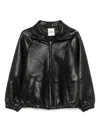 Sandro Jacke Aus Strukturiertem Leder In Black