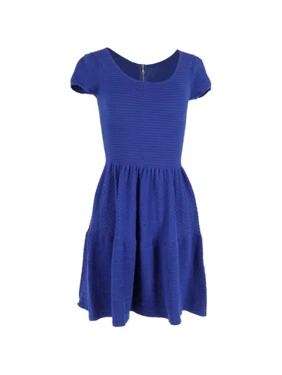 Pre-owned Sandro Textured Mini Dress In Blue