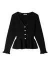 Sandro Womens Black Peplum Button-down Knitted Cardigan In Black