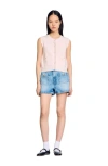 Sandro Textured Tweed Cardigan In Light Pink