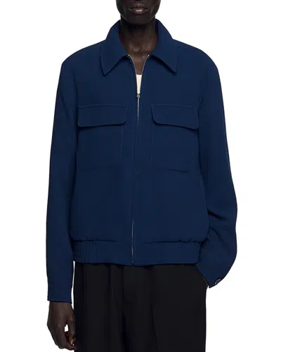 SANDRO TEXTURED ZIP UP JACKET