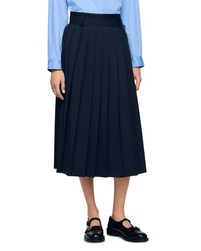 SANDRO THEANA PLEATED SKIRT