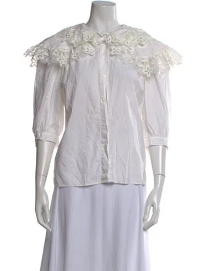 Pre-owned Sandro Three-quarter Sleeve Blouse In Gray