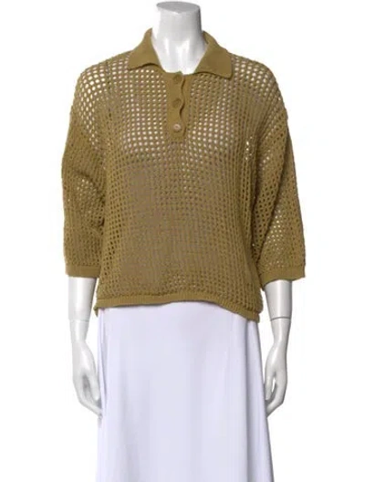 Pre-owned Sandro Three-quarter Sleeve Polo In Multi