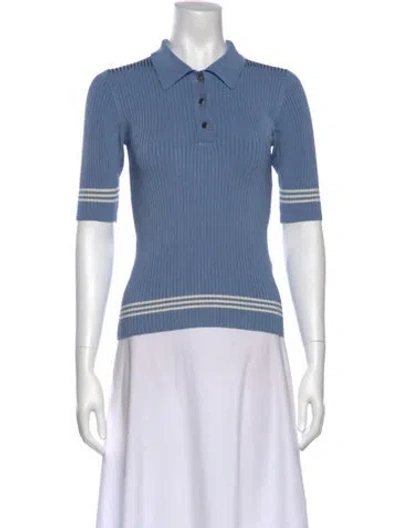 Pre-owned Sandro Three-quarter Sleeve Polo In Multi