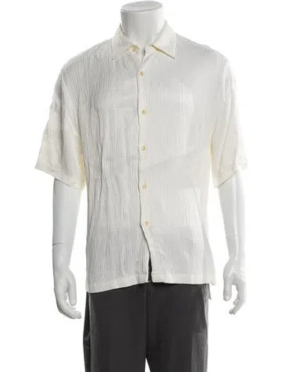 Pre-owned Sandro Three-quarter Sleeve Shirt In White