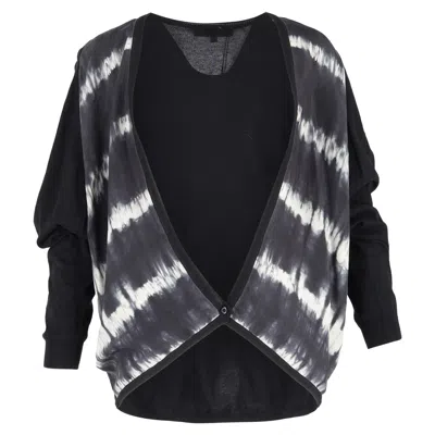 Sandro Tie-dye Cardigan In Black Cotton
