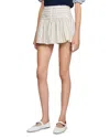 Sandro Rosee Striped Shorts In Ecru/jean