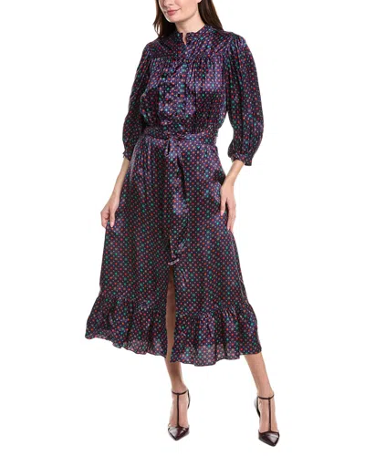 Sandro Tie Waist Shirtdress In Purple