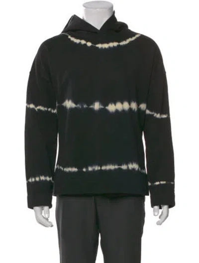 Pre-owned Sandro Tie-dye Print Crew Neck Hoodie In Blue