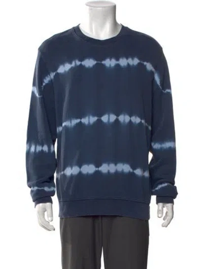 Pre-owned Sandro Tie-dye Print Crew Neck Pullover In Blue