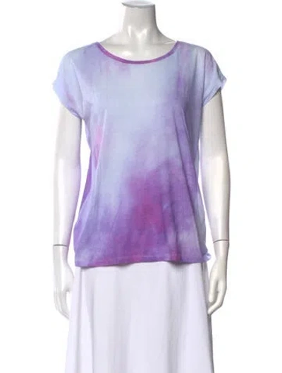 Pre-owned Sandro Tie-dye Print Crew Neck T-shirt In Purple