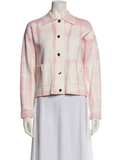 Pre-owned Sandro Tie-dye Print Denim Jacket In Multi