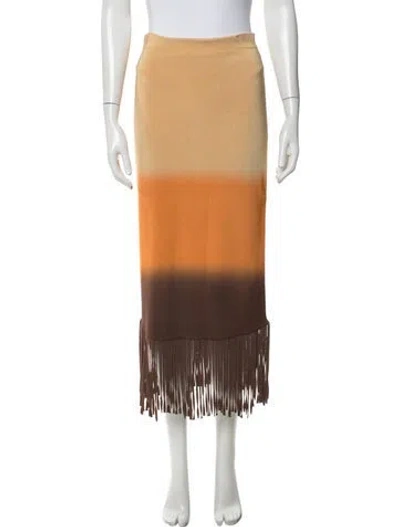 Pre-owned Sandro Tie-dye Print Long Skirt In Neutrals