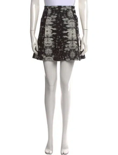 Pre-owned Sandro Tie-dye Print Mini Skirt In Black