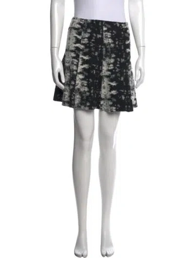Pre-owned Sandro Tie-dye Print Mini Skirt In Black