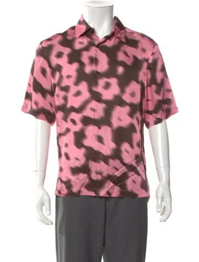 Pre-owned Sandro Tie-dye Print Short Sleeve Shirt In Pink