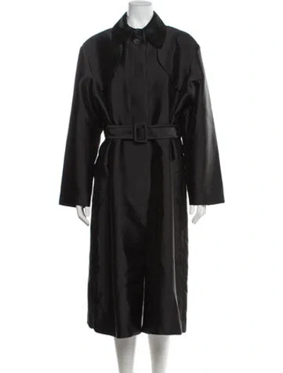 Pre-owned Sandro Trench Coat In Black
