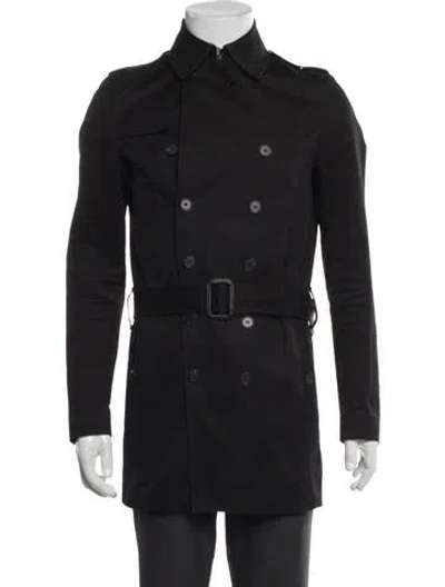 Pre-owned Sandro Trench Coat In Black