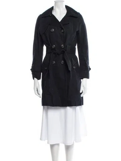 Pre-owned Sandro Trench Coat In Blue