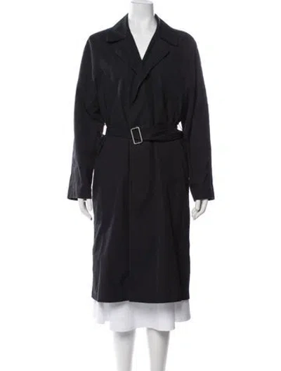 Pre-owned Sandro Trench Coat In Blue
