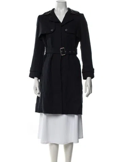 Pre-owned Sandro Trench Coat In Blue