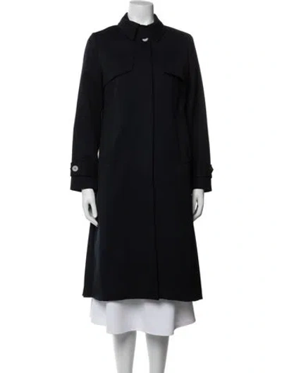 Pre-owned Sandro Trench Coat In Blue