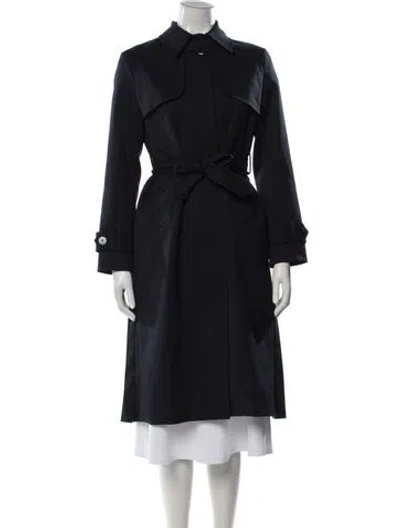 Pre-owned Sandro Trench Coat In Blue