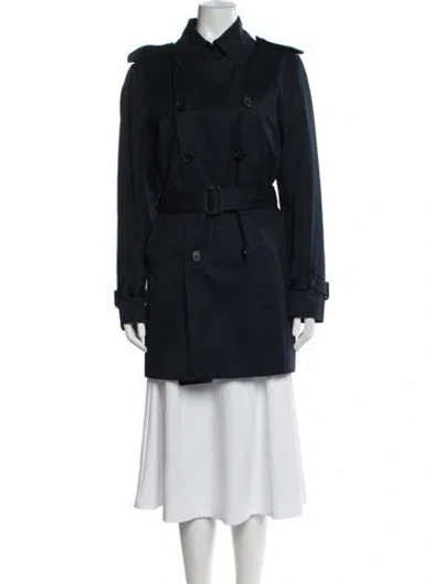 Pre-owned Sandro Trench Coat In Blue