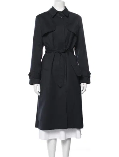 Pre-owned Sandro Trench Coat In Blue