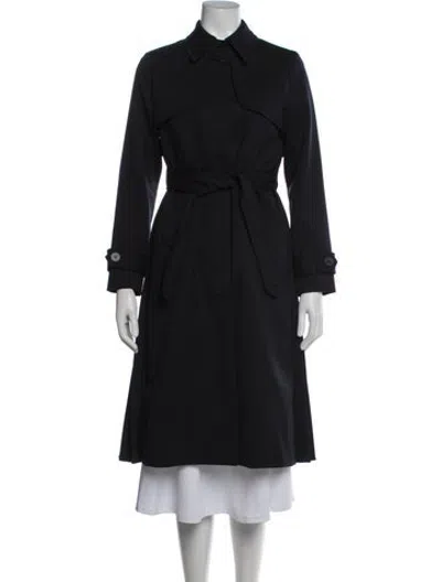 Pre-owned Sandro Trench Coat In Blue
