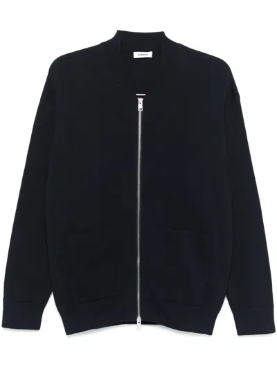 Sandro Tricot Cardigan In Blue