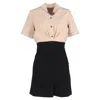 Sandro Trompe L' Ail Dress With Blouse In Beige Lyocell In Beige