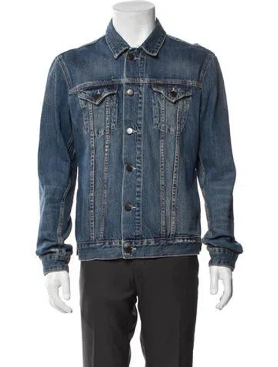 Pre-owned Sandro Trucker Jacket In Blue