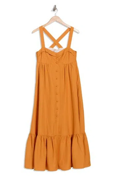 Sandro Tulipe Tiered Sundress In Orange