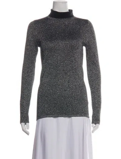 Pre-owned Sandro Turtleneck Long Sleeve Sweatshirt In Metallic