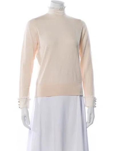 Pre-owned Sandro Turtleneck Long Sleeve Top W/ Tags In Neutral