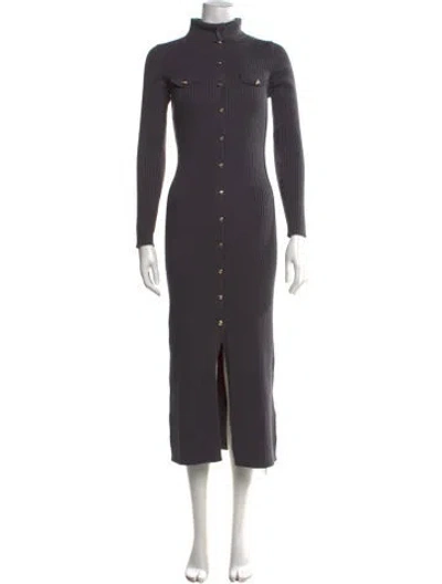 Pre-owned Sandro Turtleneck Midi Length Dress In Gray