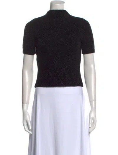Pre-owned Sandro Turtleneck Short Sleeve Crop Top In Multi