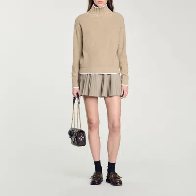 Sandro Turtleneck Sweater In Neutral