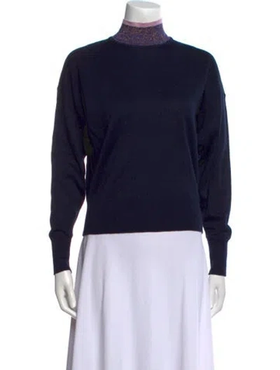 Pre-owned Sandro Turtleneck Sweater In Blue