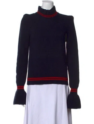 Pre-owned Sandro Turtleneck Sweater In Blue/red